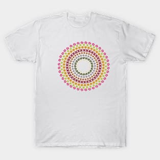 Rainbow Garden Mandala - Teal T-Shirt